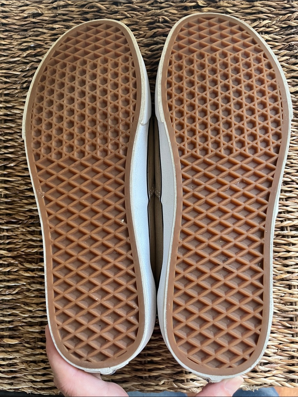 Men’s Vans Authentic Low Top Canvas Sneakers - Beige & Brown - Picture 10 of 10